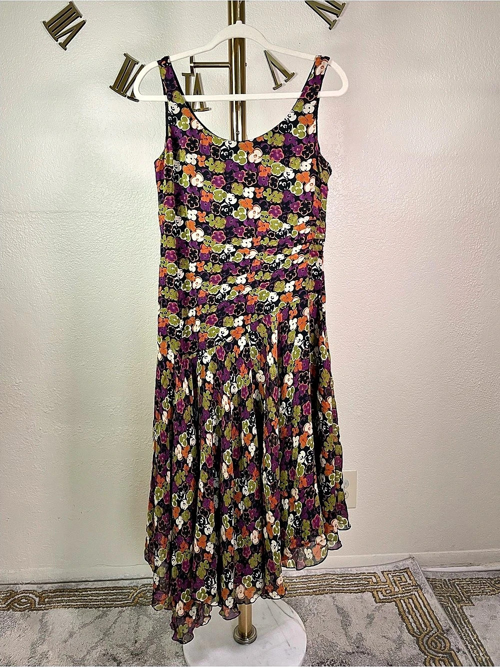 Floral Maxi Dress in Purple & Black Like New
